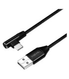 Cablu USB 2.0 A mufa - USB Type C mufa in unghi 1m negru LOGILINK