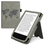 Husa pentru PocketBook Touch Lux 5 / Touch Lux 4 / Touch HD 3, Piele ecologica, Gri, kwmobile, 54817.05