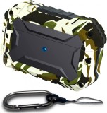 Husa de protectie compatibila cu AirPods Pro FLYKREARK, aliaj aluminiu/silicon, camuflaj, 8 x 5,3 x 2,6 cm