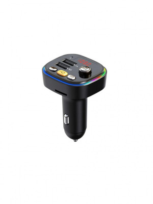 Modulator FM Cu Bluetooth, 2 Porturi USB pentru Incarcare, Lumina RGB foto