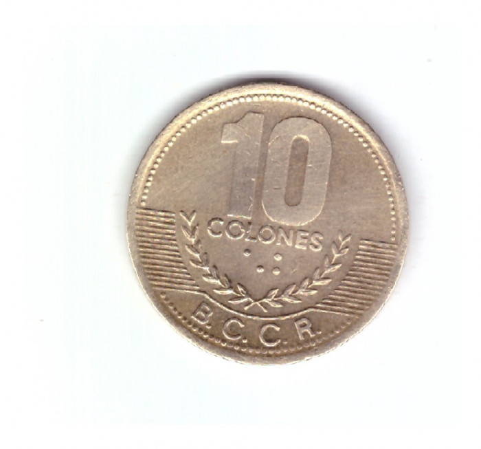 Moneda Costa Rica 10 colones 2002, stare foarte buna, curata