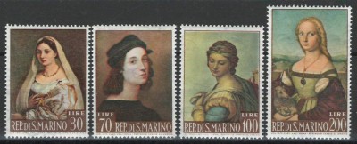 San Marino 1963 Mi 760/63 MNH - Pictura de Raffaello Santi (Sanzio) (1483-1520) foto