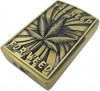 Bricheta tip zippo, 3D relief, metalica, the need for weed, gaz, marihuana, verde, cutie