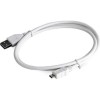Cablu de date/incarcare micro usb 2m alb, Flippy