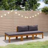 VidaXL Set mobilier de grădină cu perne, 3 piese, lemn masiv de acacia 3086920