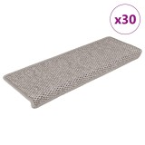 vidaXL Covorașe autoadezive scări, 30 buc., argintiu, 65x21x4cm, sisal