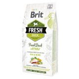 Brit Fresh Run &amp; Work Adult S-XL, Rață cu Mei, hrană uscată conținut redus cereale c&acirc;ini, activitate intensă, 2.5kg