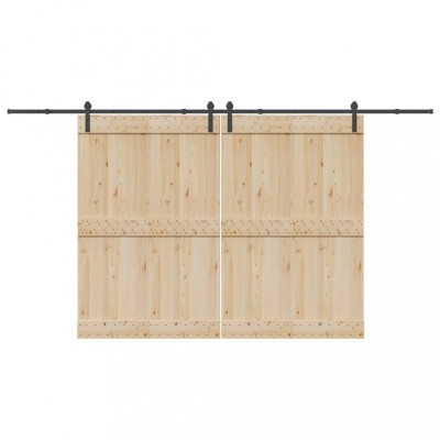 vidaXL Set feronerie pentru uși glisante, negru, 400 cm, oțel foto