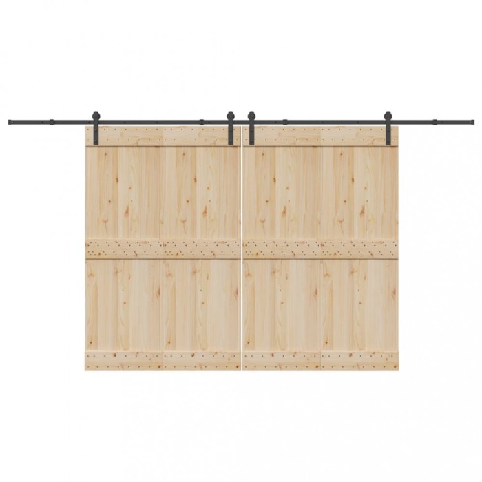 vidaXL Set feronerie pentru uși glisante, negru, 400 cm, oțel