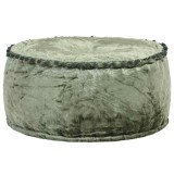Fotoliu puf rotund, verde, 40 x 20 cm, catifea