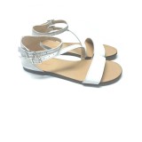 Sandale dama din piele White and Silver Anna