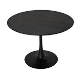 Masă de sufragerie rotundă modernă, Negru | Aosom Romania