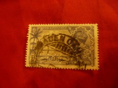 Timbru India 1935 - 25 Ani Rege George V al GB- 3 1/2 albastru stampilat foto