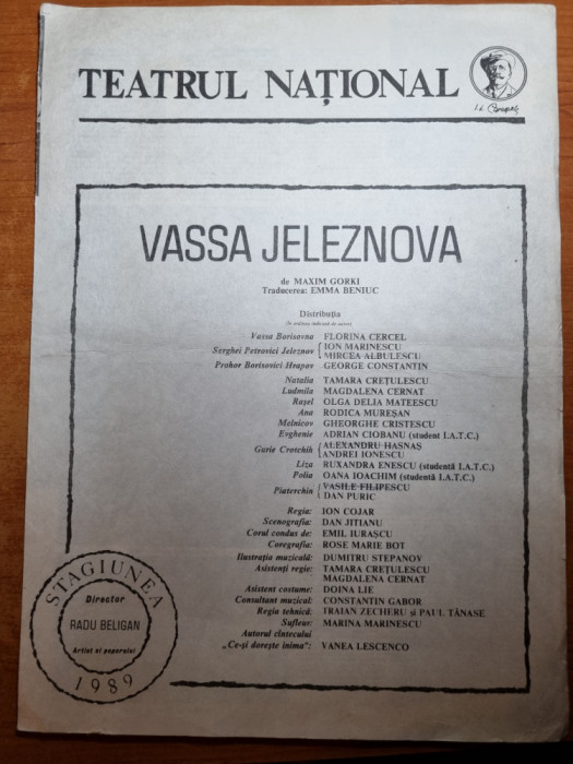 teatrul national stagiunea 1989-vesa jaleznova - mircea albulescu,florina cercel