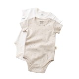 Cumpara ieftin Set 2 body-uri bebe unisex -100% bumbac organic - Crem cu buline, BabyCosy (Marime: 3-6 Luni)