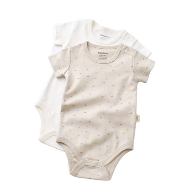 Set 2 body-uri bebe unisex -100% bumbac organic - Crem cu buline, BabyCosy (Marime: 18-24 Luni) foto