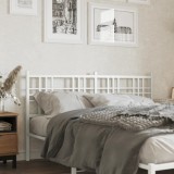 VidaXL Tăblie de pat metalică, alb, 150 cm