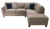 Coltar fix cu taburet, tapitat cu stofa, cu sezlong pe dreapta Cantrell Beige, l250xA215xH92 cm