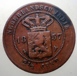 E.060 INDIILE OLANDEZE NETHERLANDS EAST INDIES 2 1/2 CENTS 1857