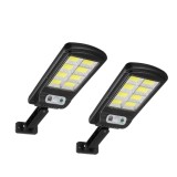 Set 2 Lampi solare de gradina 8 COB, senzor de miscare, control usor cu telecomanda, buton on/off, Oem
