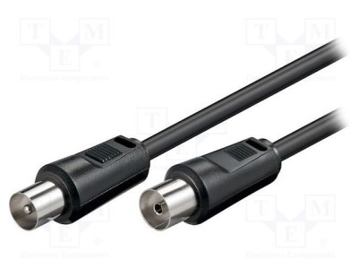 Cablu coaxial 5m 9,5mm negru 75&amp;Omega; Goobay foto