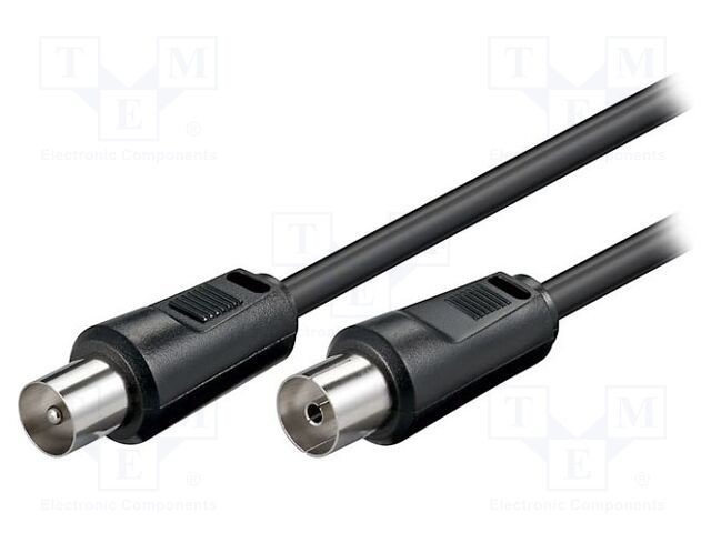 Cablu coaxial 5m 9,5mm negru 75&Omega; Goobay