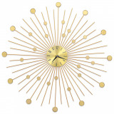 Ceas de perete, auriu, 70 cm, metal