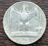 (A118) MONEDA DIN ARGINT ITALIA - 5 LIRE 1929, VITTORIO EMANUELE III, Europa