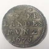 Moneda Argint Germania Brandenburg-Prusia 1 Pfennig 1676 Frederic William