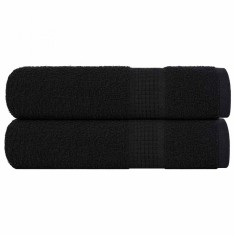 vidaXL Prosoape de du? 2 buc Negru 70x140 cm 360 g/m? 100% bumbac foto
