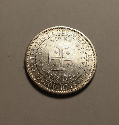 Portugalia 500 Reis 1898 UNC - 400 de ani de la Descoperirea Indiei foto