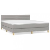 Cumpara ieftin Pat continental, gri deschis, 180x200 cm, material textil