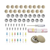 Kit 60 capse, Rqiurpn, surubelnita, banda de masura, pentru reparatia plafonului auto, compatibil Audi, Opel, BMW, VW, bej