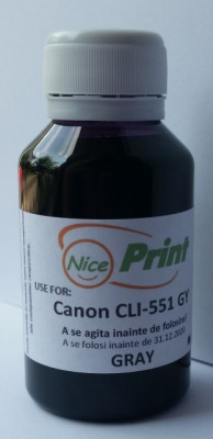 Cerneala gri pt cartuse CANON CLI-551 GRI CLI551-GY gray refilabile si sisteme foto