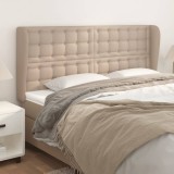 VidaXL Tăblie pat cu aripioare cappuccino 203x23x118/128 cm piele eco 3118069