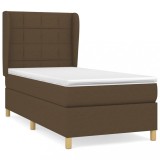 Cumpara ieftin Pat box spring cu saltea, maro inchis, 100x200 cm, textil
