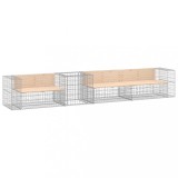 Cumpara ieftin Banca de gradina cu cos gabion, lemn masiv de pin