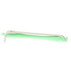 Set 12 bucati bigudiuri din plastic cu elastic pentru permanent Verde 80 mm x grosime 8,5 mm