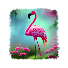 Sticker decorativ, Flamingo, Roz, 55 cm, 6854ST foto