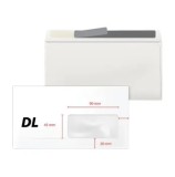 Plic DL RTC, 110 x 220 mm, fereastra dreapta, 35 x 90, siliconic, 100 bic/set, alb