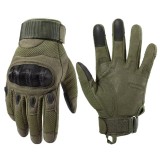 Manusi Tactice Combat, Touchscreen, Microfibra/Piele Eco, marime L, Verde Militar