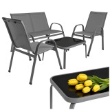 Set mobilier balcon si terasa 4 locuri gri Gardlov cu masa
