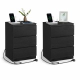 Cumpara ieftin Set 2 noptiere Negru Vasagle 40x35x59 cm