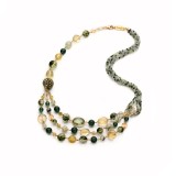 Colier Diva din cuarț rutilat verde multicolor