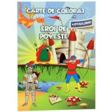 Carte de colorat cu abtibilduri - Eroi de poveste |