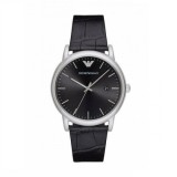 Emporio Armani AR2500, Luigi Ceas Barbati 43mm Baterie cu Curea din Piele Neagră