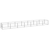 VidaXL Padoc pentru c&acirc;ini, argintiu, 7 m&sup2;, oțel