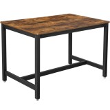 VASAGLE Masa de bucatarie pentru 4 persoane, cadru metalic, stil industrial, 120x75x75 cm, maro rustic Household NewTrend