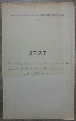Stat prezenta si achitarea personalului Scolei Primare baieti Bucuresti no 10 foto