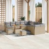 VidaXL Set de canapele pentru grădină 13 pcs Bej poliratan